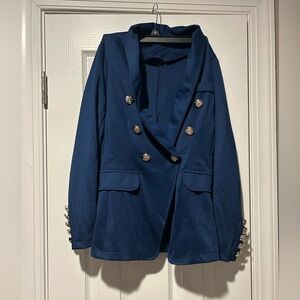 Elegant Navy Women's Blazer Set